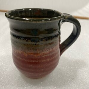 Small Handmade Pottery Mug Artist Signed Garnett EUC